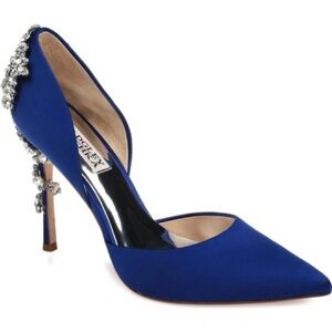 badgley mischka vogue crystal embellished heels d'orsay blue
